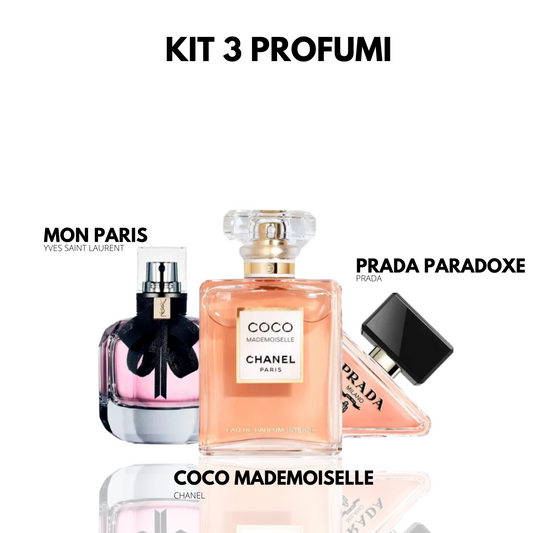 Kit sorpresa con 3 profumi